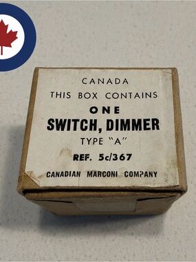 Antique WW2 Era Canadian Marconi Aircraft switch Orig Box RCAF Military Bakelite